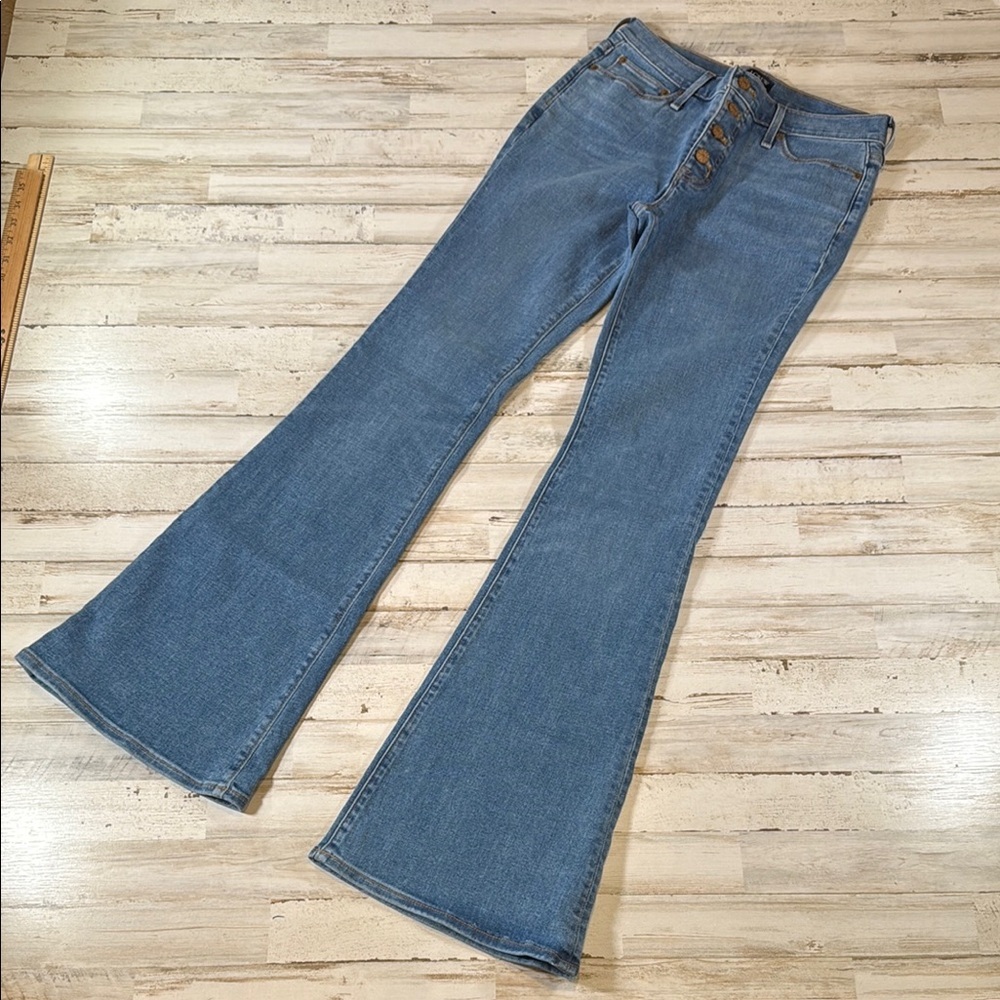 J. Crew Factory Blue Flare Wide Leg Jeans